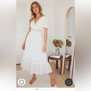 White midi dress